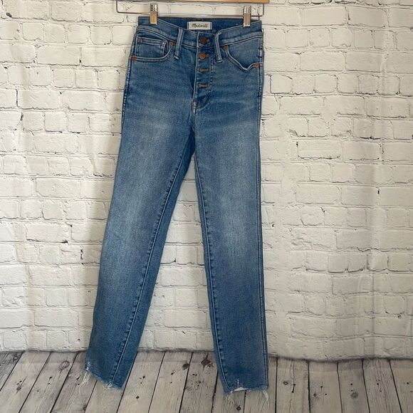 MADEWELL 10” High Rise Skinny Light Wash Button Fly Women’s Jeans size 23 - Picture 1 of 8